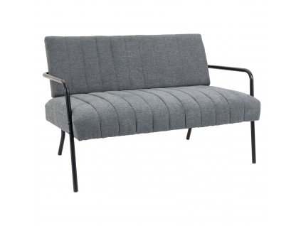 Dvoumístná pohovka HOMCOM látková čalouněná pohovka sedací nábytek lounge pohovka kovová sametová polyesterová pěna šedá+černá 122 x 75 x 77 cm