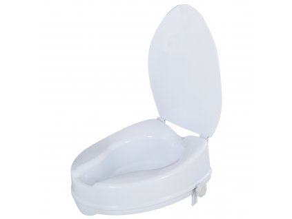 HOMCOM Zvedák toaletního sedátka Zvedák toaletního sedátka Zvedák toaletního sedátka s víkem pro seniory PP Bílý 35 x 40 x 16 cm