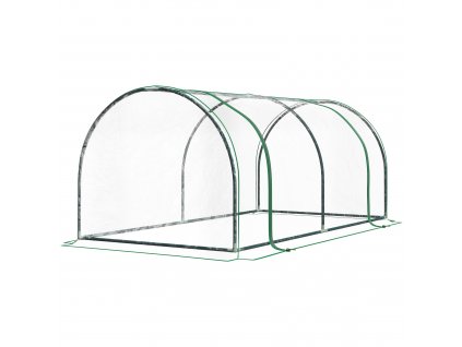 Outsunny skleník, skleník s dveřmi, chladicí rám, skleník pro rostliny, školka pro rostliny, ocel PVC, 200 x 100 x 80 cm