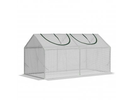 Outsunny fóliový skleník s oknem PE skleník rajčatový skleník studený rám 120 x 60 x 60 cm Bílý