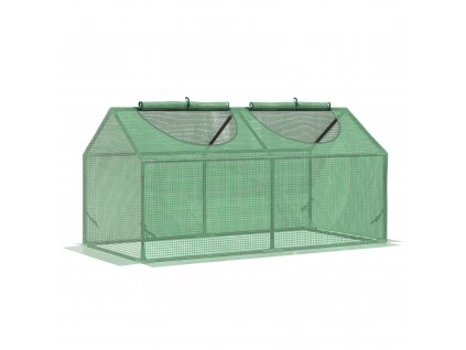 Outsunny fóliový skleník s oknem PE skleník rajčatový dům studený rám 120 x 60 x 60 cm zelený