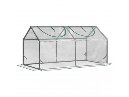 Outsunny fóliový skleník s oknem PVC skleník Rajčatový skleník Studený rám 120 x 60 x 60 cm Transparentní