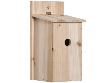 Outsunny sada 2 hnízdních budek pro malé ptáky Dřevěná ptačí budka Krmítko pro ptáky přírodní 15 x 14 x 30 cm