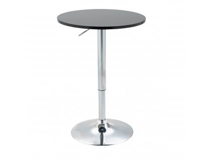 HOMCOM Barový stůl moderní kulatý jídelní stůl 360° otočný stůl Bistro stůl výškově nastavitelný ocelový černý Ø61 x 70-97 cm
