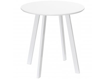HOMCOM Jídelní stůl Kulatý kuchyňský stůl Odkládací stolek Jídelní stůl se zkosenými nohami do kuchyně Jídelna Obývací pokoj Bílý 72 x 72 x 75 cm