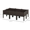30730 2 vyvyseny zahon 6dilny 40x40x44 cm hnedy