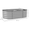 31198 11 kovovy vyvyseny zahon 105 x 62 x 30 cm stribrny