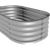 31198 16 kovovy vyvyseny zahon 105 x 62 x 30 cm stribrny