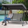32245 1 zahradni houpacka se slunecni striskou 196 x 128 x 172 cm seda