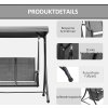 32245 5 zahradni houpacka se slunecni striskou 196 x 128 x 172 cm seda