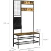 32938 3 vesak na kabaty s botnikem 100 x 40 x 185 cm hnedy