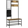32938 1 vesak na kabaty s botnikem 100 x 40 x 185 cm hnedy