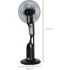 33382 11 podstavny ventilator s rozprasovacem vody 120 cm cerny