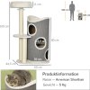 33577 11 kocici strom se skrabadlem 109 cm bily sedy