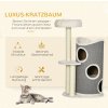 33577 12 kocici strom se skrabadlem 109 cm bily sedy
