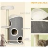 33577 14 kocici strom se skrabadlem 109 cm bily sedy