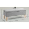 33982 3 calounena lavice s uloznym prostorem 110 x 39 x 45 cm seda