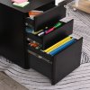 35047 16 rolovaci mobilni kartoteka se 3 zasuvkami 39x48x59 cm cerna