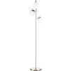 35722 9 stojici lampa se 3 sklenenymi stinidly stribrna