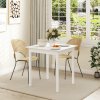 35842 14 ctvercovy jidelni stul pro 2 osoby 75x75x76 cm bila