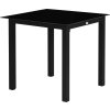 Zahradní stůl z tvrzeného skla 80x80x74cm | černý