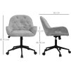 Kancelářské křeslo se sametovým vzhledem 60 x 61 x 81-91 cm | světle šedé