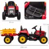 Dětský elektrický traktor na dálkové ovládání | červený