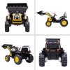 Dětský elektrický traktor s lopatou | žlutý