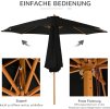 Dřevěný slunečník Ø 300 cm | černý
