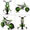 Dětská elektrická motorka 2 přídavná kolečka | zelená a bílá
