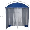 Plážový slunečník 2v1 220 x 220 cm s bočnicemi | modrý