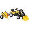 Šlapací traktor s nakladačem a přívěsem od 3 let| žlutý