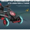 Dětská šlapací motokára 121 x 58 x 61 cm | červená + černá
