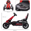 Dětská šlapací motokára 100 x 58 x 58,5 cm | červená