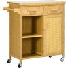 Pojízdný kuchyňský bambusový vozík 84 x 36 x 85 cm | přírodní