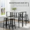 Sada 2 barových stolů a 4 stoliček | šedá + černá