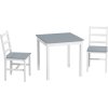 Jídelní sestava pro dvě osoby | bílá + šedá