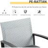 Zahradní polyratanová 3-dílná sestava s polštáři Boris | černá + šedá