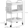 Pojízdný víceúčelový vozík 53,5 x 30,5 x 75 cm | bílý