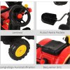 Šlapací traktor s nakladačem, přívěsem a lžící | červeno-žlutý