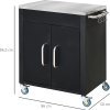 Pojízdná servírovací skříňka ocelová | černá