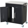Pojízdná servírovací skříňka ocelová | černá
