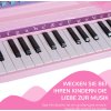 Dětské piano s mikrofonem a taburetem | růžové
