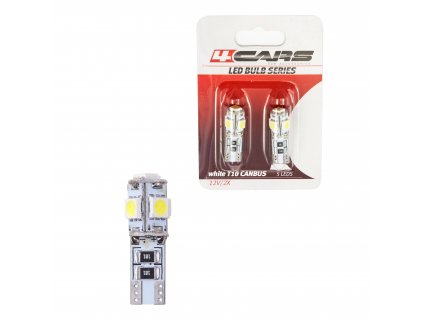 4CARS LED ŽÁROVKA 5LED 12V CANBUS 5050SMD T10