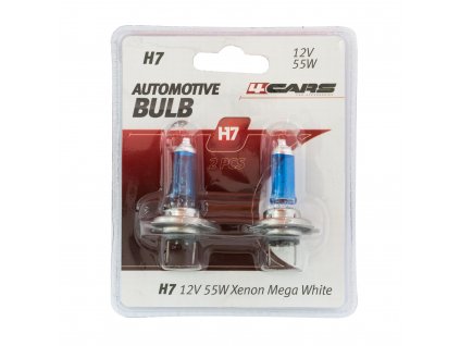 4CARS 12V H7 55W Xenon Mega White 2ks (double blister)