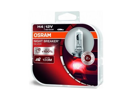 Autožárovky Osram sada 2ks H4 12V 60/55W P43t NIGHT BREAKER® SILVER