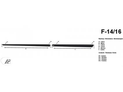 Boční lišty na dveře Citroen C4 Grand Picasso 2013-2022 F14/16 | Rider