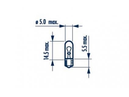 ŽÁROVKA NARVA 17037 W1,2W W2x4,6d 12V 1W