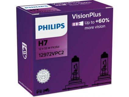 ŽÁROVKA PHILIPS VISION PLUS 12972VPC2 H7 PX26d 12V 55W - 2KS