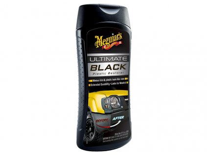 Meguiar's Ultimate Black Plastic Restorer - oživovač a ochrana nelakovaných plastů v exteriéru i interiéru, 355 ml